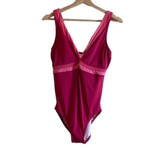 Lands' End V-Neck Tummy‎ Control Twist Tie One Piece Swimsuit Size 8 Pink…